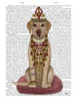 Yellow Labrador and Tiara, Full Fine Art Print