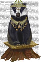 Badger with Tiara, Full Fine Art Print