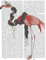 Flamingo and Pearls, Full Fine Art Print