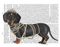 Dachshund and Pearls Fine Art Print