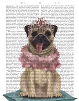 Pug Princess On Cushion Fine Art Print