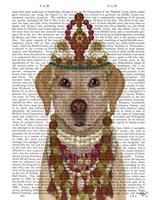Yellow Labrador and Tiara, Portrait Fine Art Print
