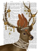 Deer with Gold Bells Fine Art Print