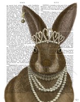 Rabbit and Pearls, Portrait Fine Art Print