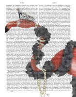 Flamingo and Pearls, Portrait Fine Art Print