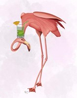 Flamingo and Cocktail 1 Fine Art Print