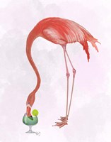 Flamingo and Cocktail 2 Fine Art Print
