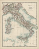 Map of Italy Framed Print