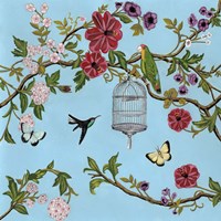 Bird Song Chinoiserie I Fine Art Print