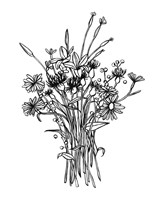 Black & White Bouquet I Fine Art Print