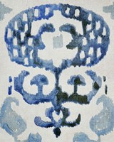 Sapphire Ikat I Framed Print