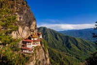 Tiger's Nest, Goempa Monastery Hanging In The Cliffs, Bhutan Fine Art Print