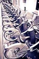 Velib Bicycles For Rent, Paris, France Fine Art Print