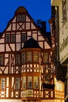Germany, Hesse, Limburg An Der Lahn, Half-Timbered Building, Dawn Fine Art Print