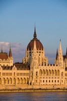 Hungary, Budapest Parliament Building On Danube River Fine Art Print