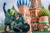 Monument To Minin And Pozharsky St Basil's Basilica Red Square Moscow, Russia Fine Art Print