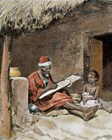 An Old Man With Child French Sudan 1893 Fine Art Print
