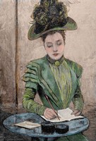 Lady Writing A Letter Fine Art Print