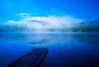 Serenity On A Misty Lake Fine Art Print