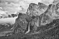 California, Yosemite, Bridalveil Falls (BW) Fine Art Print