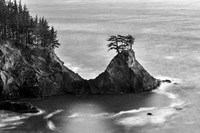 Rocky Pacific Coast After Sunset (BW) Fine Art Print
