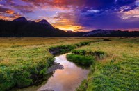 Sunset Over Tuolumne Meadows Along Budd Creek Fine Art Print