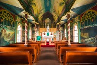 Interior Of St Benedict's Painted Church, Hawaii Fine Art Print