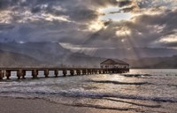 Hanalei Pier At Sunset, Maui, Hawaii Fine Art Print