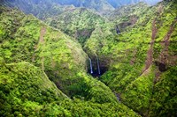 Waterfalls Of Kauai, Hawaii Fine Art Print