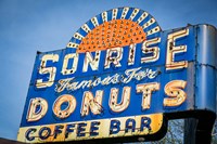 Vintage Neon Sign For Sunrise Donuts Fine Art Print