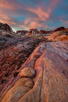 White Dome Trail At Sunset, Valley Of Fire State Park, Nevada Fine Art Print