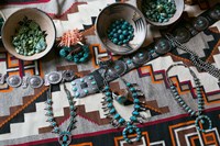 Display Of Turquoise Accessories, Santa Fe, New Mexico Fine Art Print