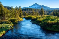 Mt Bachelor And The Deschutes River, Oregon Fine Art Print