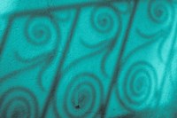 Fence Pattern On A Teal Wall, South Carolina Fine Art Print