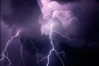 Composite Of Cloud-To-Cloud Lightning Bolts Fine Art Print