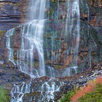 Rainbow View Of Bridal Veil Falls, Utah Fine Art Print