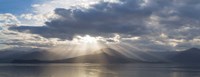 Panoramic Composite Of God Rays Over The Hood Canal Fine Art Print