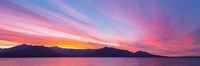 Sunset Panoramic Over The Olympic Mountains And Hood Canal Fine Art Print