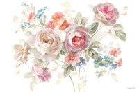 Cottage Garden I on White Fine Art Print