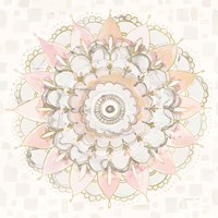 Modern Mandala Square Champagne Fine Art Print