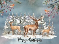 Merry Christmas Deer Fine Art Print