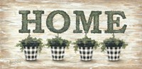 Gingham Topiaries Home Fine Art Print