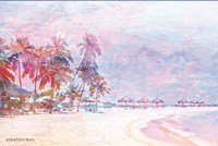 Rainbow Bright Sandy Beach Umbrellas Fine Art Print