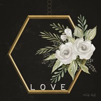 Geometric Hexagon Muted Floral Fine Art Print