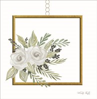 Geometric Square Muted Floral Fine Art Print