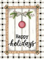 White Holiday Plaid Fine Art Print