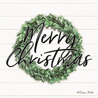 Merry Christmas Boxwood Wreath Fine Art Print