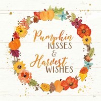 Harvest Wishes II on Wood Framed Print