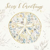 Seaside Blossoms IV Blue Greetings Fine Art Print