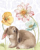 Spring Softies Bunnies III Purple Fine Art Print